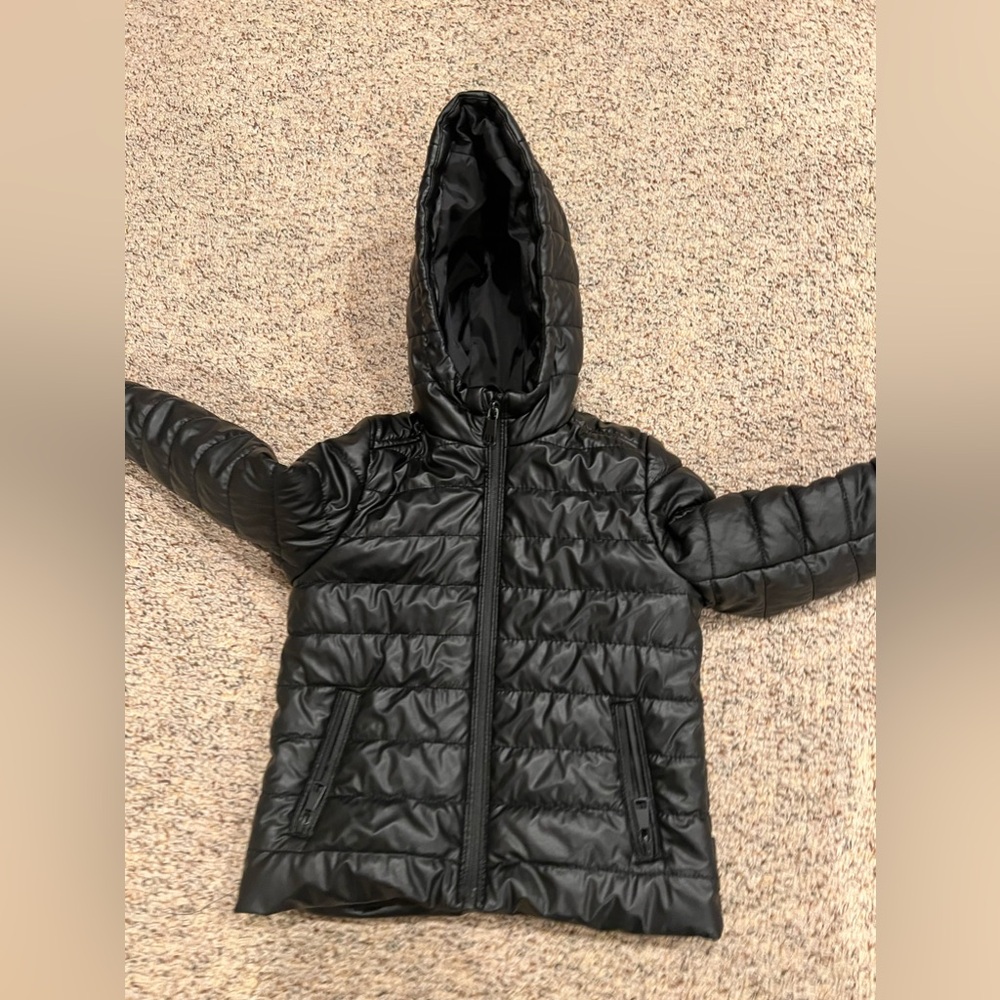 Zara Boys Girls Black Puffer Coat Jacket Size 4
